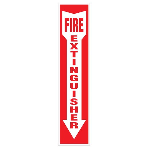 [FES01] "Fire Extinguisher" Sign - 18'' x 4'' Red Arrow