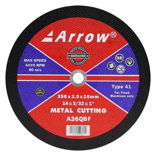 [A352525MTA2] Arrow®14'' Metal Cutting Disc 3/32'' x 1'' (356mm x 2.5mm)