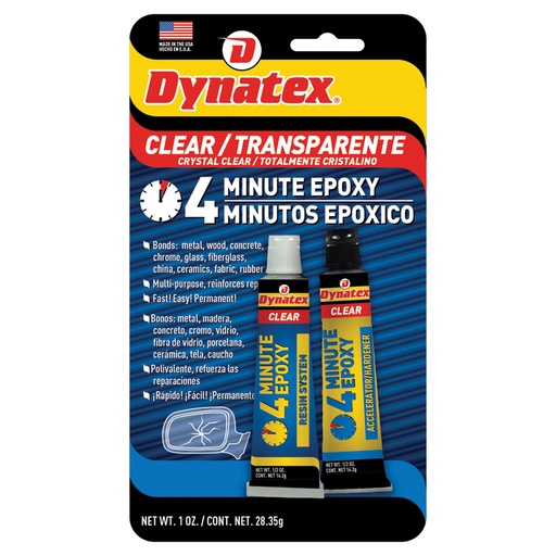 [143416] Dynatex 4 Minute Clear Epoxy - 2 x 1oz. Tubes
