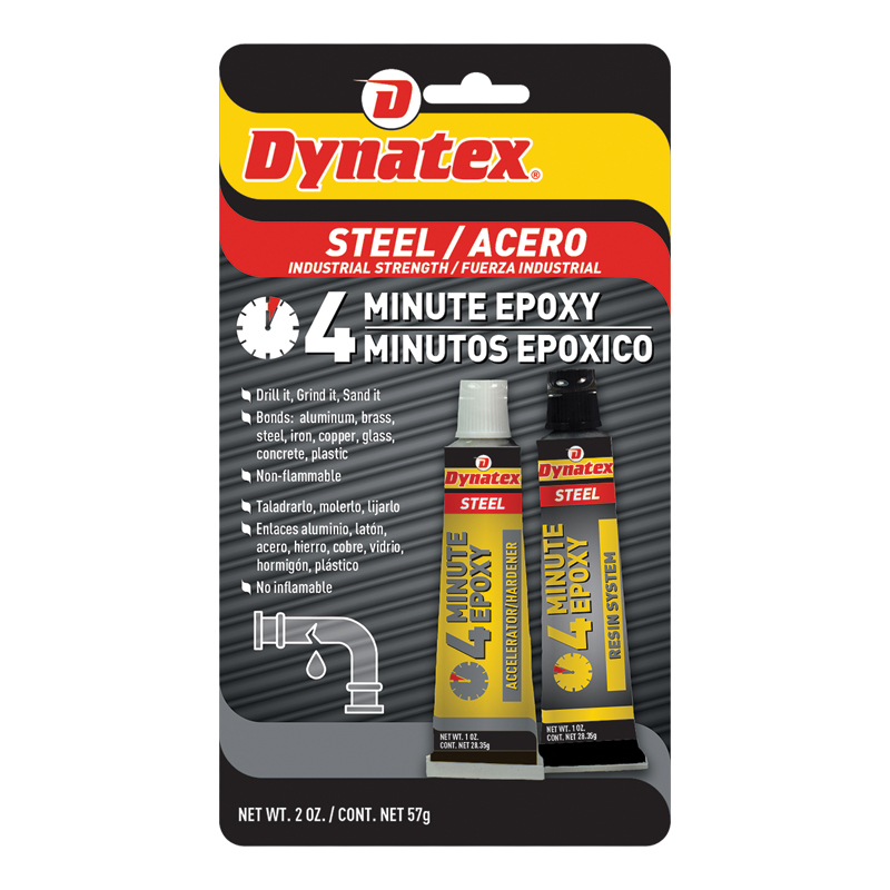 [144356] Dynatex 4 Minute Steel Epoxy - 2 x 1 oz. Tubes