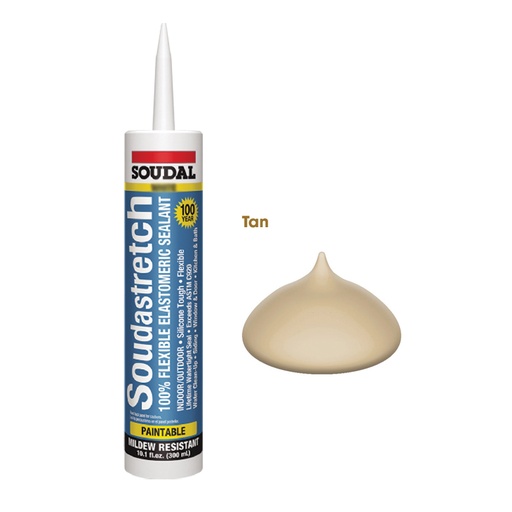 [146903] Soudastretch Acrylic Caulking - Tan 10.1oz