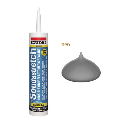 [146905] Soudastretch Acrylic Caulking - Grey 10.1oz