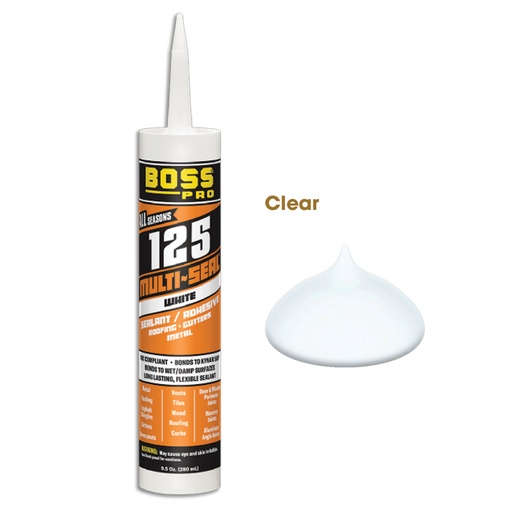 [142899] BOSS 125 MULTI-SEAL Construction Sealant - Clear, 9.5 oz