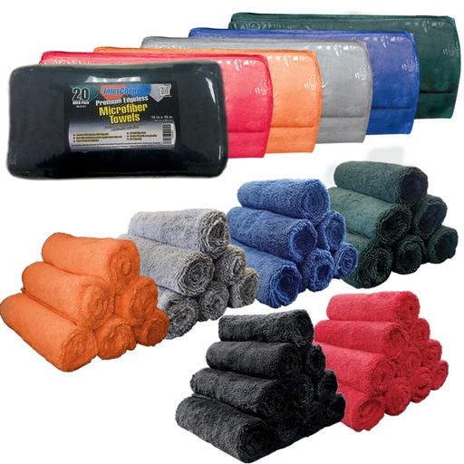 Interchem Premium Microfiber Towels 16" x 16" 400 GSM - 20 Pack