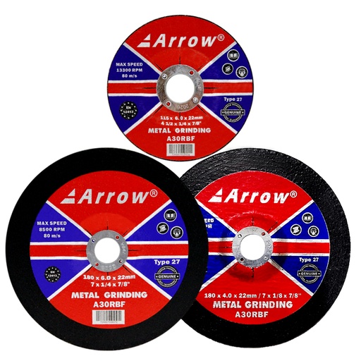 Arrow® Metal Grinding Discs - Depressed Centre