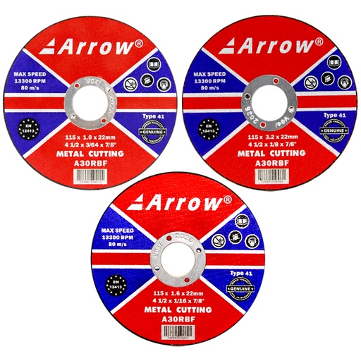 Arrow®4 1/2" Metal Cutting Discs (Flat)