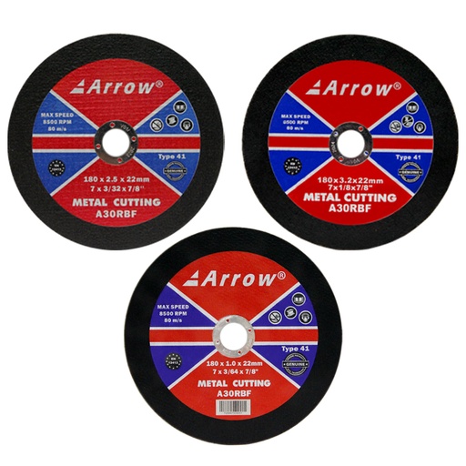 Arrow® T41 7" Metal Cutting Discs (Flat)