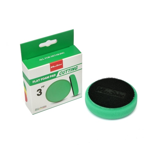 [2031085G] MaxShine Green Flat Foam Cutting Pad 3"