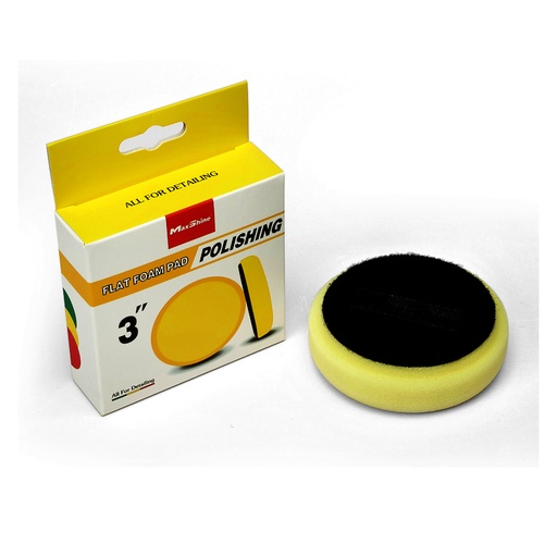 [2032085Y] MaxShine Yellow Flat Foam Polishing Pad 3"