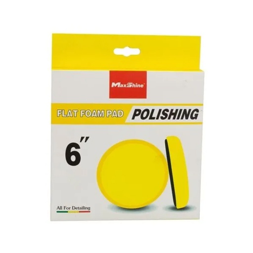 [2032165Y] MaxShine Yellow Flat Foam Polishing Pad 6"